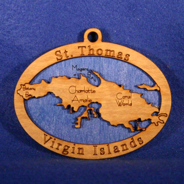 Virgin Islands Map Ornament